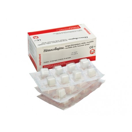 Hemocollagene - Стерильные гемостатические губки для дентального использования (24куб.), Septodont