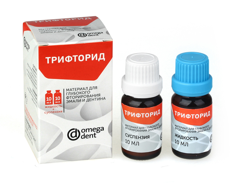Трифторид-материал для глубокого фторирования эмали и дентина, Омегадент